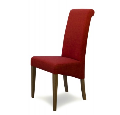 Italia Chilli Fabric Oak Dining Chair